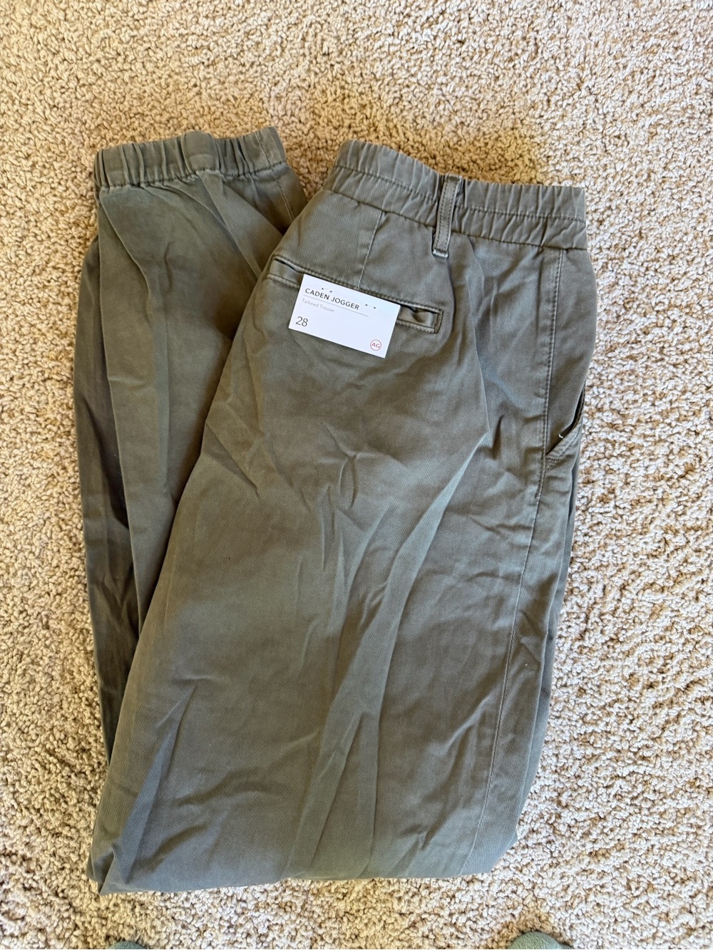 Ag Adriano Goldschmied Olive Green Chinos